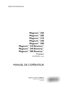 Case Magnum 250, 280, 310, 340,  380 PIN ZFRF05001- tractor pdf operator's manual FR (47886310)