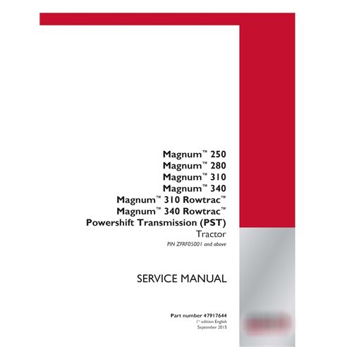 Case Magnum 250, 280, 310, 340,  380 PST PIN ZFRF05001 tractor pdf service manual  (47917644)