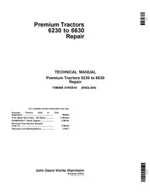 TM8008 John Deere 6230, 6330, 6430, 6530, 6630 Premium tractor repair technical manual (TM8008)