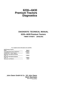 TM8081 Manuel technique de diagnostic des tracteurs John Deere 6230, 6330, 6430 Premium (TM8081)