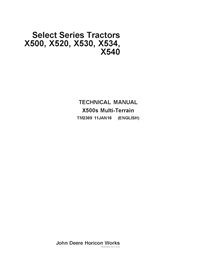 TM2309 John Deere X500, X520, X530, X534, X540 compact utility tractor technical manual - all inclusive (TM2309)