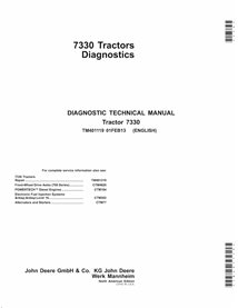 TM401119 Manual técnico de diagnóstico del tractor John Deere 7330 (TM401119)