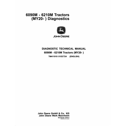 TM411919 Manual técnico de diagnóstico do trator John Deere 6090M - 6210M MY20 (TM411919)