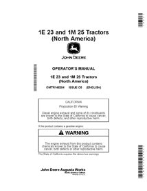 JD-OMTR146284 Manual do operador do trator utilitário compacto John Deere 1E 23, 1M 25 (OMTR146284)