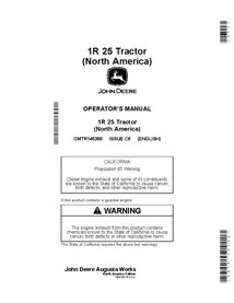 JD-OMTR146366 Manuel d'utilisation du tracteur utilitaire compact John Deere 1R 25 (OMTR146366)