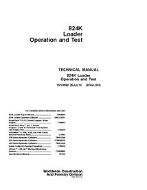 Manual técnico de operação e teste da pá carregadeira John Deere 824K (TM10698)