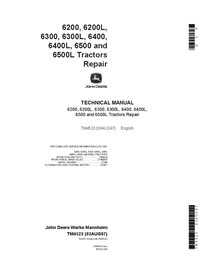 John Deere 6200, 6300, 6400, 6500 and L tractor repair technical manual  (TM4523)