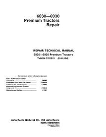TM8024 Manual técnico de reparação do trator John Deere 6830, 6930 Premium (TM8024)