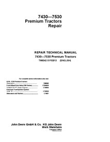 TM8042 John Deere 7430, 7530 Premium tractor repair technical manual (TM8042)