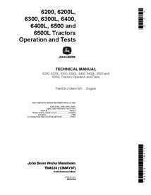 TM4524 Manual técnico de operación y prueba de los tractores John Deere 6200, 6300, 6400 y 6500 (TM4524)