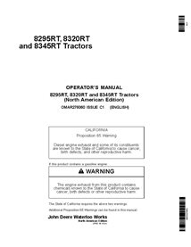OMAR276060 Manual do operador do trator John Deere 8295RT, 8320RT e 8345RT SN -912000 (OMAR276060)
