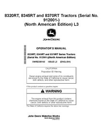 OMRE339143 Manuel d'utilisation du tracteur John Deere 8295RT, 8320RT et 8345RT SN 912001 (OMRE339143)