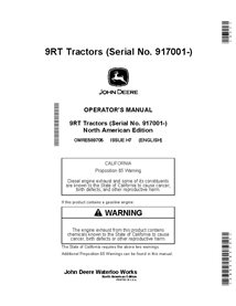 OMRE589705 Manual do operador do trator John Deere 9470RT, 9520RT, 9570RT SN 917001-919000 (OMRE589705)