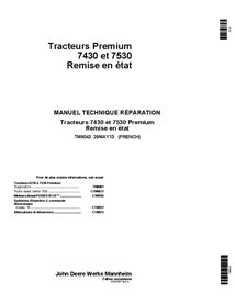 TM8043 Manual técnico de reparação do trator John Deere 7430, 7530 Premium FR (TM8043)