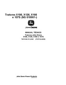 TM151254 Manual técnico completo para tratores de grama John Deere X106, X126, X166 e 107S (TM151254)