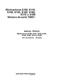 TM171163 John Deere S100 - S180 lawn tractor technical manual - all inclusive ES (TM171163)