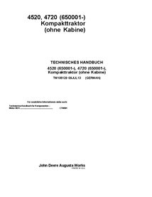 TM105129 Manual técnico del tractor utilitario compacto John Deere 4520, 4720 SN 170001 - todo incluido DE (TM105129)
