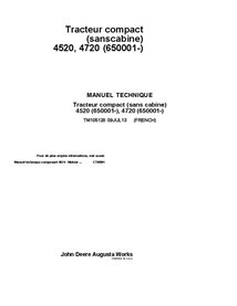 TM105128 Manual técnico del tractor utilitario compacto John Deere 4520, 4720 SN 170001 - todo incluido FR (TM105128)