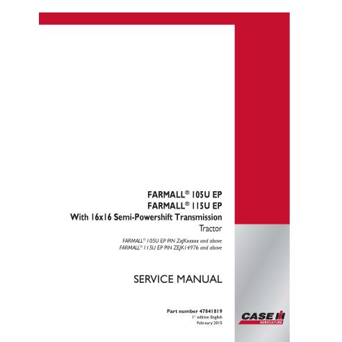 Manual de serviço em pdf do trator Case IH Farmall 105U, 115U - Case IH manuais