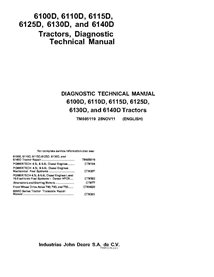TM605119 Manuel technique de diagnostic du tracteur John Deere 6100D - 6140D (TM605119)