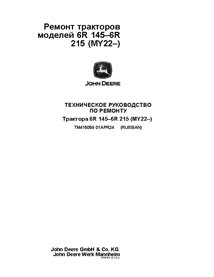 TM415059 Manual técnico de reparación de tractores John Deere 6R 145, 6R 155, 6R 165, 6R 175, 6R 185, 6R 195, 6R 215 MY22- RU...