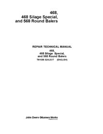 TM1035 Manual técnico de reparo da enfardadeira John Deere 468, 468S, 568 (TM1035)
