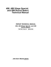 TM1735 John Deere 448, 458 round baler repair technical manual (TM1735)