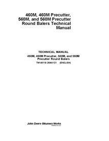 TM148119 John Deere 460M, 560M round baler technical manual - all inclusive (TM148119)