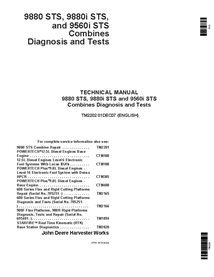 TM2202 John Deere 9560i STS, 9880 STS, 9880i STS combine diagnostic technical manual (TM2202)