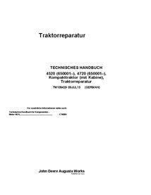 TM105429 Manual técnico de reparación del tractor compacto John Deere 4520, 4720 DE (TM105429)