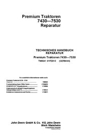 TM8041 Manual técnico de reparación de tractores John Deere 7430 y 7530 Premium DE (TM8041)