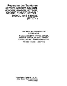 TM410029 Manual técnico de reparación de tractores John Deere Serie 5G 5075G, 5080G, 5085G, 5090G, 5100G, año modelo 2017 (TM...
