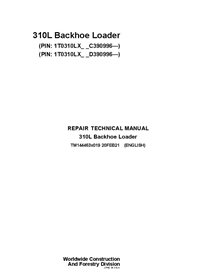 TM144463X019 Manual técnico de reparo da retroescavadeira John Deere 310L PIN C_D390996 (TM144463X019)