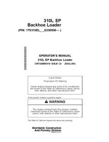 OMT425669X19 Manual del operador de la retroexcavadora John Deere 310L EP PIN G390996 (OMT425669X19)