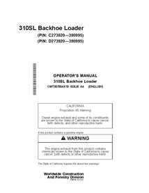 OMT357554X19 Manual del operador de la retroexcavadora John Deere 310SL PIN C_D273920-390995 (OMT357554X19)