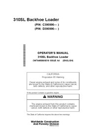 OMT446059X019 Manual do operador da retroescavadeira John Deere 310SL PIN C_D390996 (OMT446059X019)
