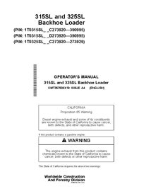 JD-OMT357608X19 Manual del operador de la retroexcavadora John Deere 315SL, 325SL PIN C_D273920-390995 (OMT357608X19)