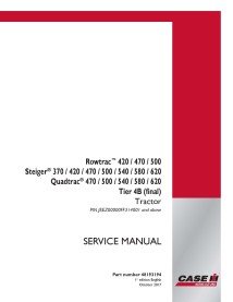 Case IH Rowtrac 420, 470, 500, Steiger 370-620 Quadtrac 470-620 Tier 4B PIN JEEZ00000FF314001 + tractor pdf manual de servici...