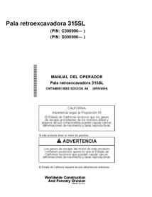 JD-OMT446061X063 Manual del operador de la retroexcavadora John Deere 315SL, PIN C_D3909960 ES (OMT446061X063)