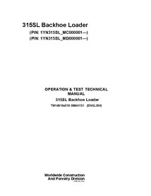 TM14518X019 Manuel technique d'utilisation et de test de la chargeuse-pelleteuse John Deere 315SL PIN MC_MD000001 (TM14518X019)