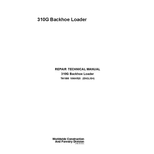 TM1886 Manual técnico de reparo da retroescavadeira John Deere 310G (TM1885)