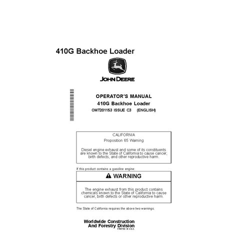 JD-OMT201153 Manual do operador da retroescavadeira John Deere 310G (OMT201153)