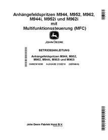 JD-OMWZW16265 John Deere M944, M952, M962, M944i, M952i, and M962 sprayer operator's manual DE (OMWZW16265)