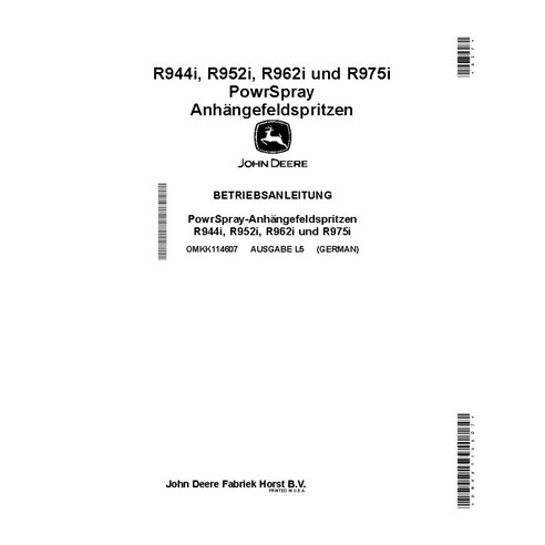 JD-OMKK114607 John Deere R944i, R952i, R962i, R975i sprayer operator's manual DE (OMKK114607)