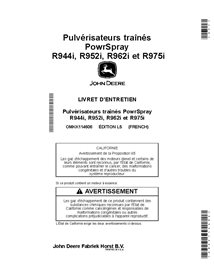 JD-OMKK114606 Manual del operador de los pulverizadores John Deere R944i, R952i, R962i y R975i FR (OMKK114606)