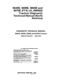 TM901619 Manuel technique de diagnostic des tracteurs John Deere 5045E, 5055E, 5065E et 5075E SN -H_999999 (TM901619)