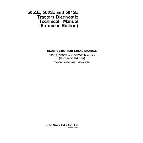 TM901419 Manual técnico de diagnóstico de tractores John Deere 5055E, 5065E y 5075E -MY18 (TM901419)