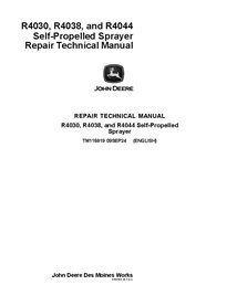 TM115919 Manual técnico de reparación de pulverizadores autopropulsados John Deere R4030, R4038, R4044, R4045 (TM115919)