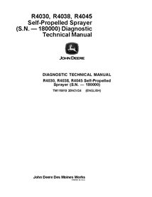 TM115819 Manuel technique de diagnostic du pulvérisateur automoteur John Deere R4030, R4038, R4045 SN -180000 (TM115819)