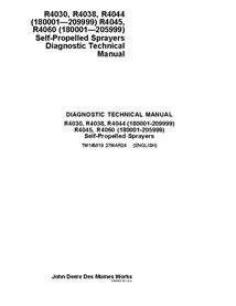 TM145819 Manuel technique de diagnostic du pulvérisateur John Deere R4030, R4038, R4044, R4045, R4060 SN 180001-209999 (TM145...